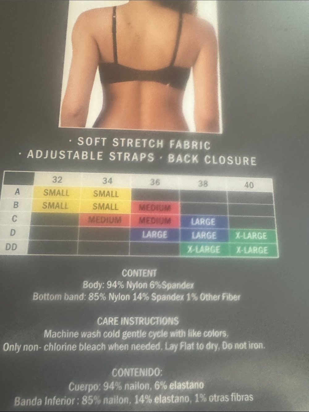 DKNY Seamless Bralette 2-Pack — Black & Cream size M - Picture 5 of 5